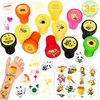 INKSOMOBA 36PCS Bee Party Favors 24 Tattoos Sticker 12 Stamp Set - Ideal Honey Bee Themed Birthday Card Decorations Supplies Goodie Bag Cute Rewards for Boys Girls Classroom Gifts Baby Shower Prizes