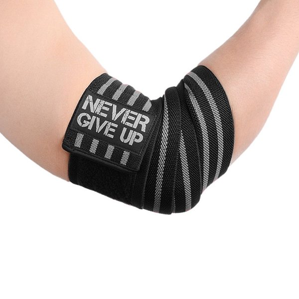 HYFAN Professional Wrist Elbow Knee Wraps Elastic Straps Brace Support Protector for Weightlifting Workout Bodybuilding Gym Fitness (Elbow, Gray)