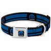 Buckle-Down Seatbelt Buckle Dog Collar - MOPAR Logo/Stripe Black/Blue - 1" Wide - Fits 9-15" Neck - Small