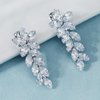 1Pair Rhinestone Wedding Hair Clips for Brides Cubic Zirconia Hair Pins Crystal Hair Pieces Wedding Hair Accessories for Bridesmaids Flower Girls Party Prom Birthday (Silver)