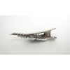 Generic Turquoise blue stone and silver metal alligator hair clip for fine thin hair
