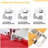 HONEYSEW Sewing Machine Presser Feet 3Pcs Rolled Hem Pressure Foot,3Pcs Narrow Rolled Hem Hemmer Presser Feet & Adjustable Guide Presser Foot, Bias Binder Foot Compatible with Singer,Brother,Juki,etc