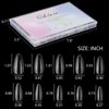 500Pcs Almond Nails Full Cover Clear Acrylic Nail Tips with 10Pcs Nail Glue for DIY Nail Art
