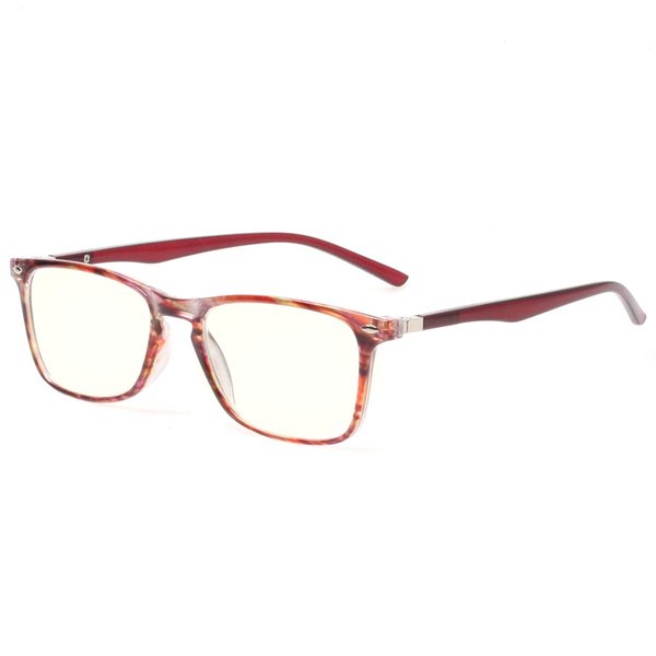JOSCHOO Computer Reading Glasses Blue Light Blocking Readers Men and Women Glasses of Reading (Red Stripe, 0.0)