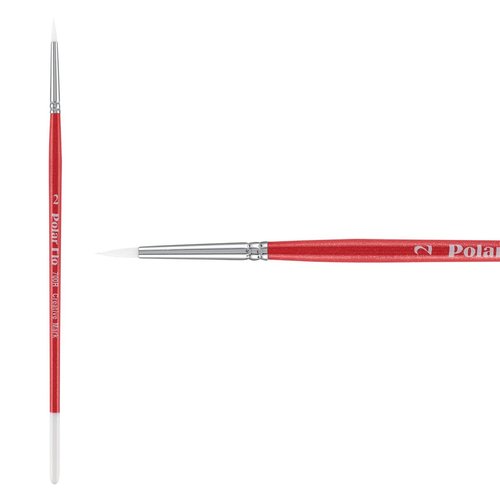 Creative Mark Polar Flo Professional Watercolor Brushes - Round 2 - Short Handle, Nickel-Plated Seamless Brass Ferrule - Art Paint Brushes for Acrylic Painting, Watercolor, Gouache, and More