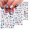8 Sheets 4th of July Nail Art Stickers 3D Self-Adhesive Independence Day Nail Decals USA Flag Patriotic Nail Stickers Stars Stripes Eagle Nail Design Memorial Day Nail Supplies for Women Nail Decor
