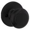 Kwikset Cove Dummy Door Knob, Single Sided Handle for Closets, French Double Doors, and Pantry, Matte Black Non-Turning Interior Push/Pull Door Knob