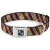 Dog Collar Seatbelt Buckle Americana Plaid X 15 to 26 Inches 1.0 Inch Wide
