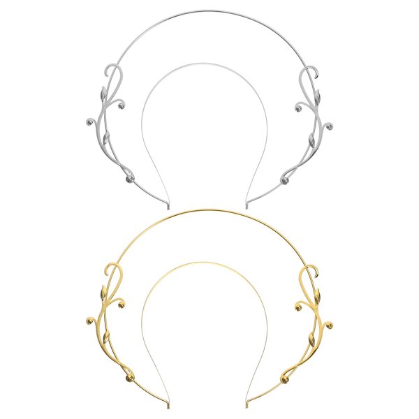 Lurrose 2 Pcs Halo Crown Mary Goddess Headbands Vintage Greek Goddess Headpiece Hair Hoops Wedding Cosplay Prom Bridal Hair Accessories for Women
