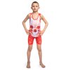 KO Sports Gear - Unisex Wrestling Singlet (Red Skull, Adult Medium)
