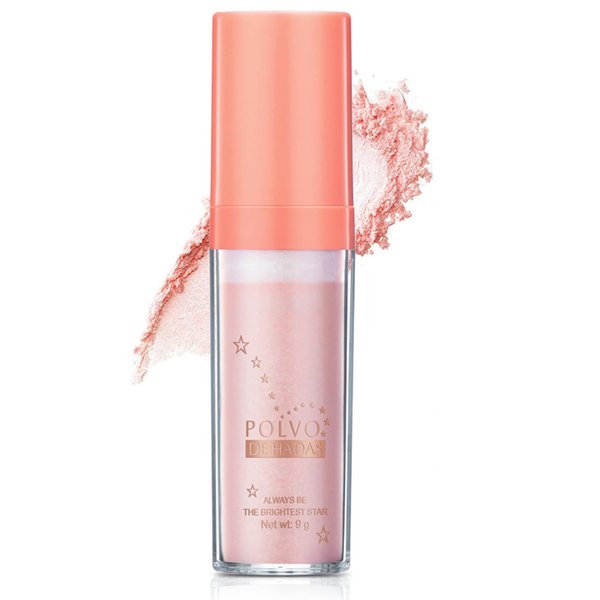 Polvo De Hadas,Body Face Glitter Highlighter Powder Stick,Face High Gloss Natural Three-dimensional Face Blusher Sparkle Fairy Highlight Patting Powder Smooth Highlight Makeup Stick Pink