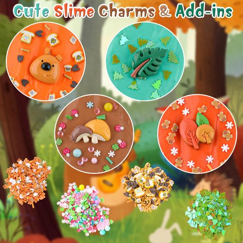 4 Pack Autumn Butter Slime, Super Soft & Non-Sticky Slime Kit for Girls & Boys, Slime Party Favors for Kids, Sensory Toys Holiday Birthday Easter Hallowmas Christmas Girls Gifts & Boys Gifts