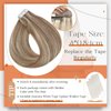 Full Shine Tape in Hair Extensions 14 Inch Skin Weft Tape Hair Extensions Real Human Hair 10 Golden Brown Highlighted 613 Bleach Blonde Tape in Extensions Straight Soft Hair 50 Gram 20 Pcs