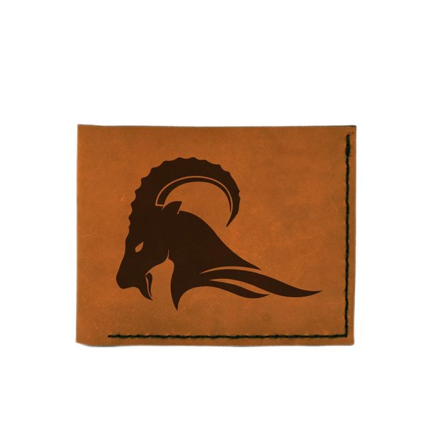VietsWay Men's Goat Abstract -1 Handmade Natural Genuine Leather Trifold Wallet MHLT_05