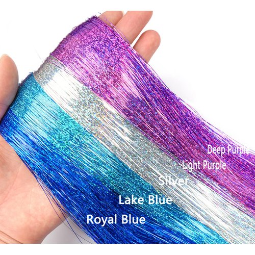 LyoRuSi Hair Tinsel Kit, Glitter Tinsel Hair Extensions with Tools (36 Inch, 5 Colors, 2200 Strands)- Fairy Hair Tinsel Heat Resistant Accessories for Women Girls Kids