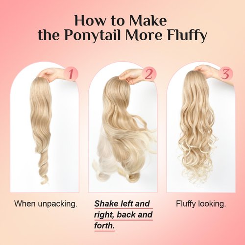 Behufun Ponytail Extension, Long Wavy Drawstring Ponytail 26" Clip in Hair Extensions Ponytail Fake Pony Tails Hair Extensions Natural Soft Heat Resistant Synthetic Hairpiece Dark Chocolate Brown