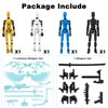 FAMOPLAY 4PCS T13 Action Figure Already Assembled,Dummy 13 Action Figure, Titan 13 Action Figure, Robo 13 for Collectors Desktop Decoration,Boys Multi Movable Joints Toys(Golden+White+Blue+Black)