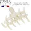 Camila Paris CP3491 French Small Hair Clips for Women - Strong Hold No Slip Grip for Long, Curly, and Wavy Hair - Durable Styling Big Clips Made in France