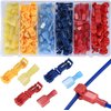 QOOSIKICC 120 Pcs T-Tap Wire Connectors, Quick Splice Electrical Wire Terminals Connectors, T Taps Self-Stripping Insulated Male Quick Disconnects Spade Terminals Kit for Wiring Automotive
