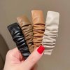 8Pcs Fashion PU Leather Hairpin Snap Hair Clips Rectangle Ruched BB Hair Clips Barrettes Hair Accessories for Women Ladies Girls, 4 Colors