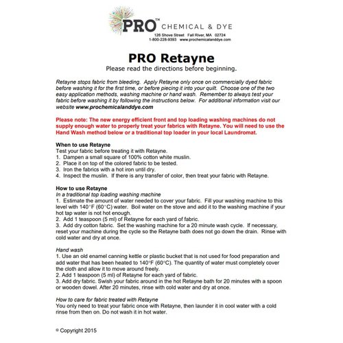 PRO Retayne Color Fixative 4oz | Best Liquid Color Fixative for Dyed Cotton, Linen and Rayon Fabrics