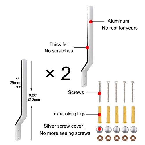 YYST Snowboard Storage Rack Wall Mount Wall Holder - Hardware Included-Hold 2 Boards