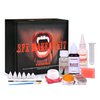 VANERIA Halloween Vampire Makeup Kit,Sfx Makeup,Liquid Latex+Scar Wax+Fake Blood Capsules+Vampire Fangs+Scar Oil+Painting Brushe+Spatula+Stipple Sponge,Special Effects Makeup Kit Professional