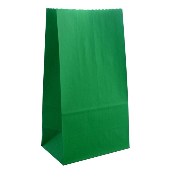 Party Favor Bag - 50 Pack Emerald Dark Green Food Grade Kraft Paper Lunch Bags for Birthday, St Patrick's Day and Christmas - 5"x3"x9"