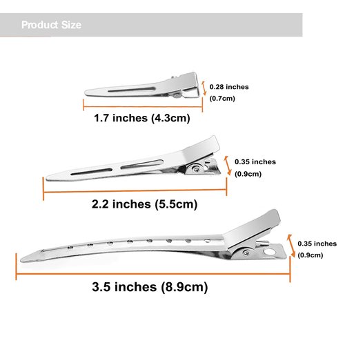 WILNAKWEL 40 Pcs Metal Duck Billed Hair Clips for Styling Sectioning,Silver for Women Long Hair, Alligator Curl Clips for Hair Roller,Salon,Bows DIY with Case