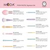 MODA Posh Pastel Signature 12pc Makeup Brush Kit – Complete Vegan Brush Set for Face & Eyes with Soft Synthetic Filaments
