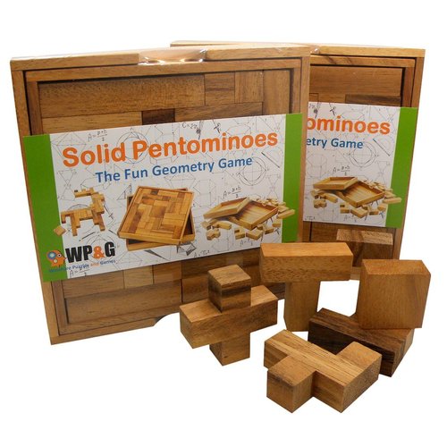 Solid Pentominoes - Wooden Brain Teaser Puzzle