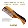 Kent A 81T X-Small Gentleman's Beard and Mustache Pocket Comb, Fine Toothed Pocket Size for Facial Hair Grooming and Styling. Saw-cut of Quality Cellulose Acetate, Hand Polished. Hand-Made in England
