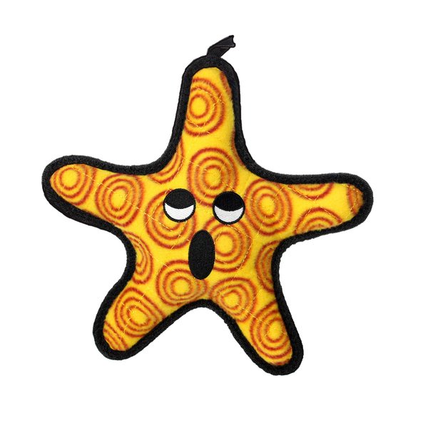TUFFY - World's Tuffest Soft Dog Toy - Ocean Starfish-2 Pack - Squeakers - Multiple Layers. Made Durable, Strong & Tough. Interactive Play (Tug, Toss & Fetch). Machine Washable & Floats (2 Pack)