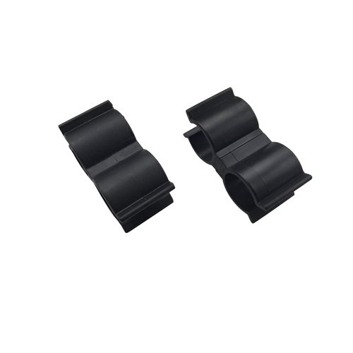 EZ-Xtend Anti-Rattle Bimini Top Pole Clips Boat Accessories - Essential Bimini Top Hardware for Boats, Bimini Brace for Boat Cover Support Poles and Bimini Top Parts (Package of 2, Black, 7/8")