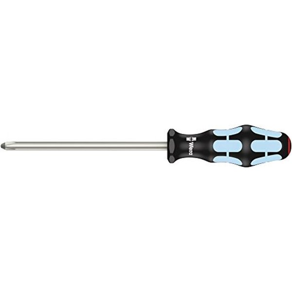 Wera 05032023001 Kraftform Stainless 3350 PH Stainless Steel Phillips Screwdriver, Lasertip, PH 3 Head, 6" Blade Length