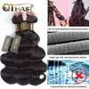 QTHAIR 12A Grade Brazilian Virgin Hair Body Wave 3 Bundles With Lace Closure Unprocessed Human Hair Extensions Weave Natural Color (12 14 14+10 Inch Closure, Middle Part)