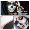 Black and White Face Body Paint Makeup,Halloween Face Paint Makeup Kit for Adults,Washable Cream Face Painting Kit with Sponges,Cosplay Costume Clown Festivals Goth Skeleton Skull SFX Makeup Kit