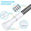 White Tension Curtain Rod for Windows 28 to 48 inch, Adjustable Expandable Pressure Spring Curtain Rod No Drilling, 7/8" Curtain Rod for Bedroom Doorway Closet Door