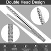 3XF Ultra Fine Cuticle Nail Drill Bit, 3/32" Medium Double Heads Nail Drill Bit, Safety Tungsten Carbide Cuticle Remover Nail File for Manicure Pedicure, Acrylic Gel Nail Bit for Home Salon