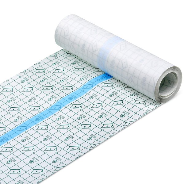 Transparent Dressing Adhesive Bandage Waterproof Bandage Clear Adhesive Bandages Stretch Tape for Tattoos Swimming (8 Inch x 5.47 Yard)