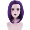 PATTNIUM Dark Purple Bob Wig Purple Wig for Women Short Straight Purple Wig Synthetic Cosplay Halloween Party Costume Wig (Dark Purple)