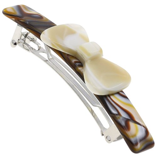 Camila Paris CP3370 French Hair Barrette Clip for Girls, Handmade Onyx and Alba, Strong Hold Grip Hair Clips for Women, No Slip and Durable Styling Girls Hair Accessories, Made in France