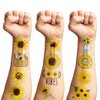 Sunflower Temporary Tattoos First Birthday Party Decorations Supplies Favors 96 PCS 8 Sheets Cute Fake Tattoo Stickers Party Games For Children Kids Boys Girls School Gifts Rewards Home Activity