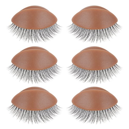 WBCBEC 3 Pairs Replacement Eyelids for Mannequin Head Removable Realistic Eyelids with Eyelashes Mannequin Head Eyelids for Eyelash Training Practice Makeup Eyelash Extensions