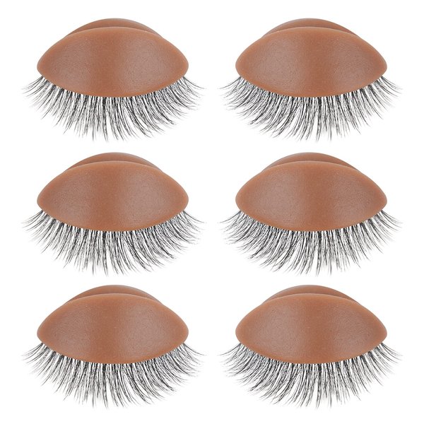 WBCBEC 3 Pairs Replacement Eyelids for Mannequin Head Removable Realistic Eyelids with Eyelashes Mannequin Head Eyelids for Eyelash Training Practice Makeup Eyelash Extensions