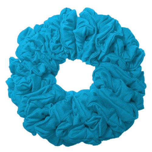 36pc Bulk Cotton Scrunchies by the Color, wholesale scrunchie pack, team color scrunchy hair tie packs (Turquoise)