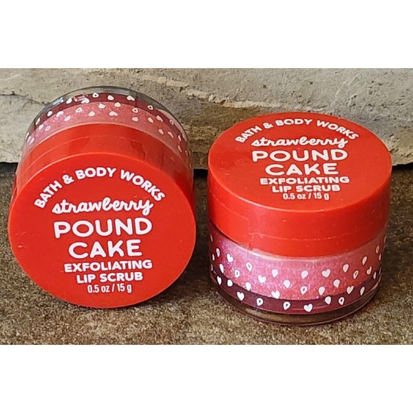 2 STRAWBERRY POUND CAKE EXFOLIATING LIP SCRUB BATH BODY