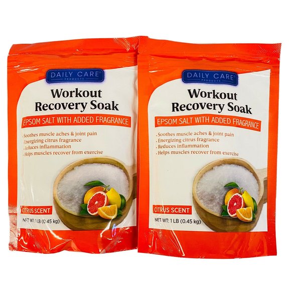 Post Workout Recovery Magnesium Bath & Foot Soak Epsom Salt Citrus Reduce Inflammation Soothe Muscles - 2lbs