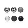 FINREZIO 14G 14-16mm Stainless Steel Nipple Tongue Ring Barbell Nipplerings Body Piercing Jewelry 12Pcs (14G Black tone, 14)
