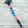 Turquoise, Pinks and Black Colorful Hair Clip In, Handmade Yarn Hair Extension